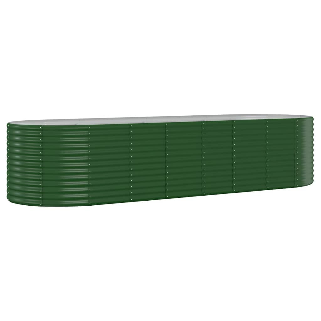 vidaXL Canteiro elevado jardim 322x100x68 cm aço galvanizado verde
