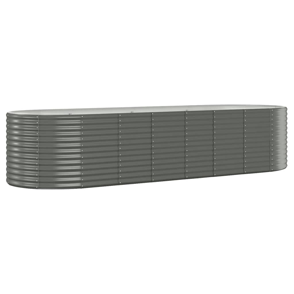 vidaXL Canteiro elevado jardim 322x100x68 aço galvanizado cinzento