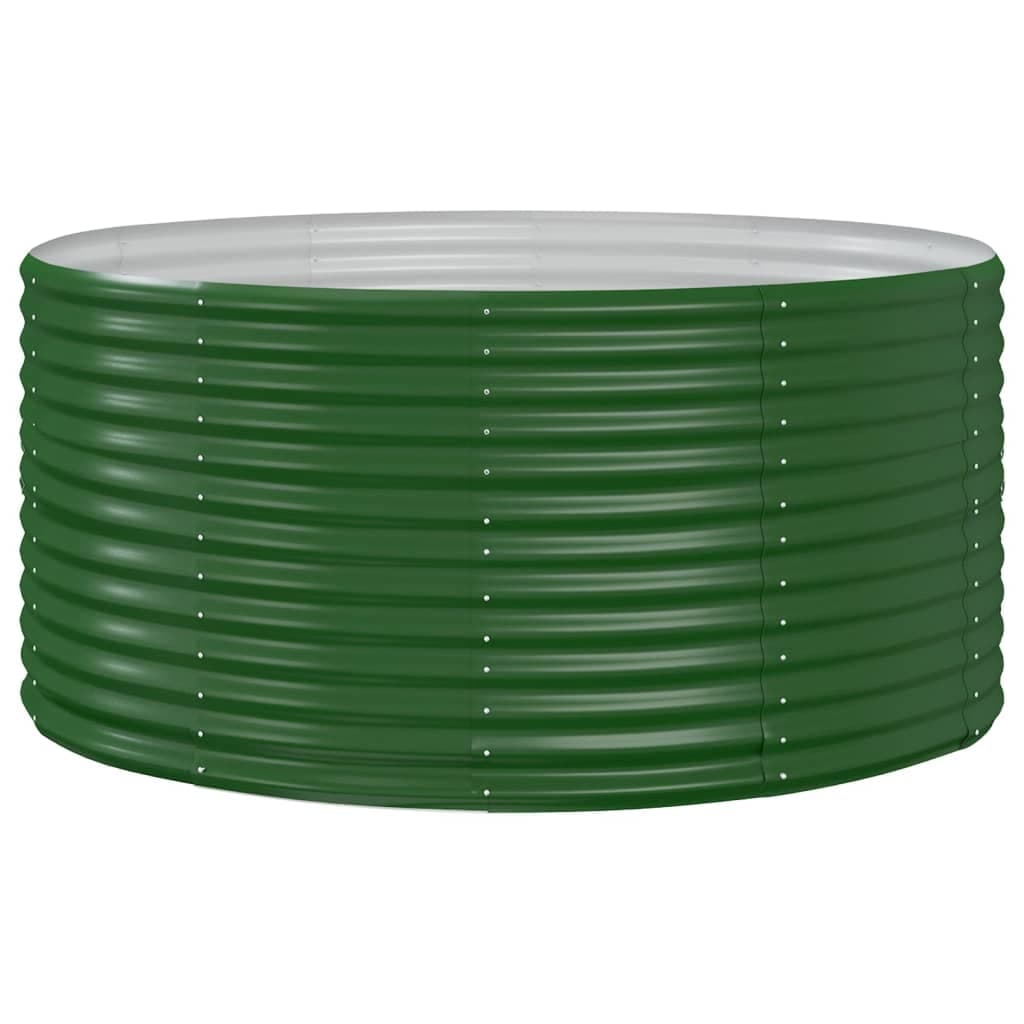 vidaXL Canteiro elevado de jardim verde 140x140x68 cm aço galvanizado