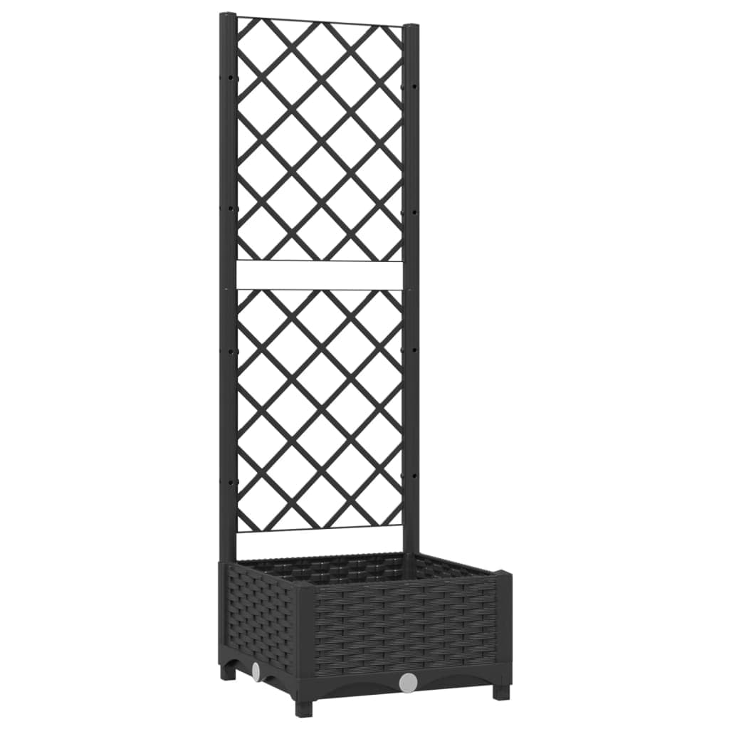 Vaso/floreira Jardim com Treliça 40x40x121,5 cm Pp Preto - 318268