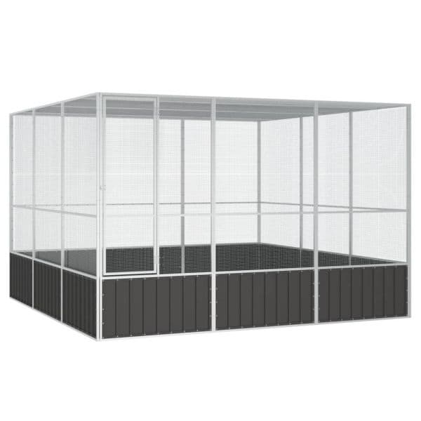 Gaiola Pássaros 302,5x324,5x211,5 cm Aço Galvanizado Antracite - 171550