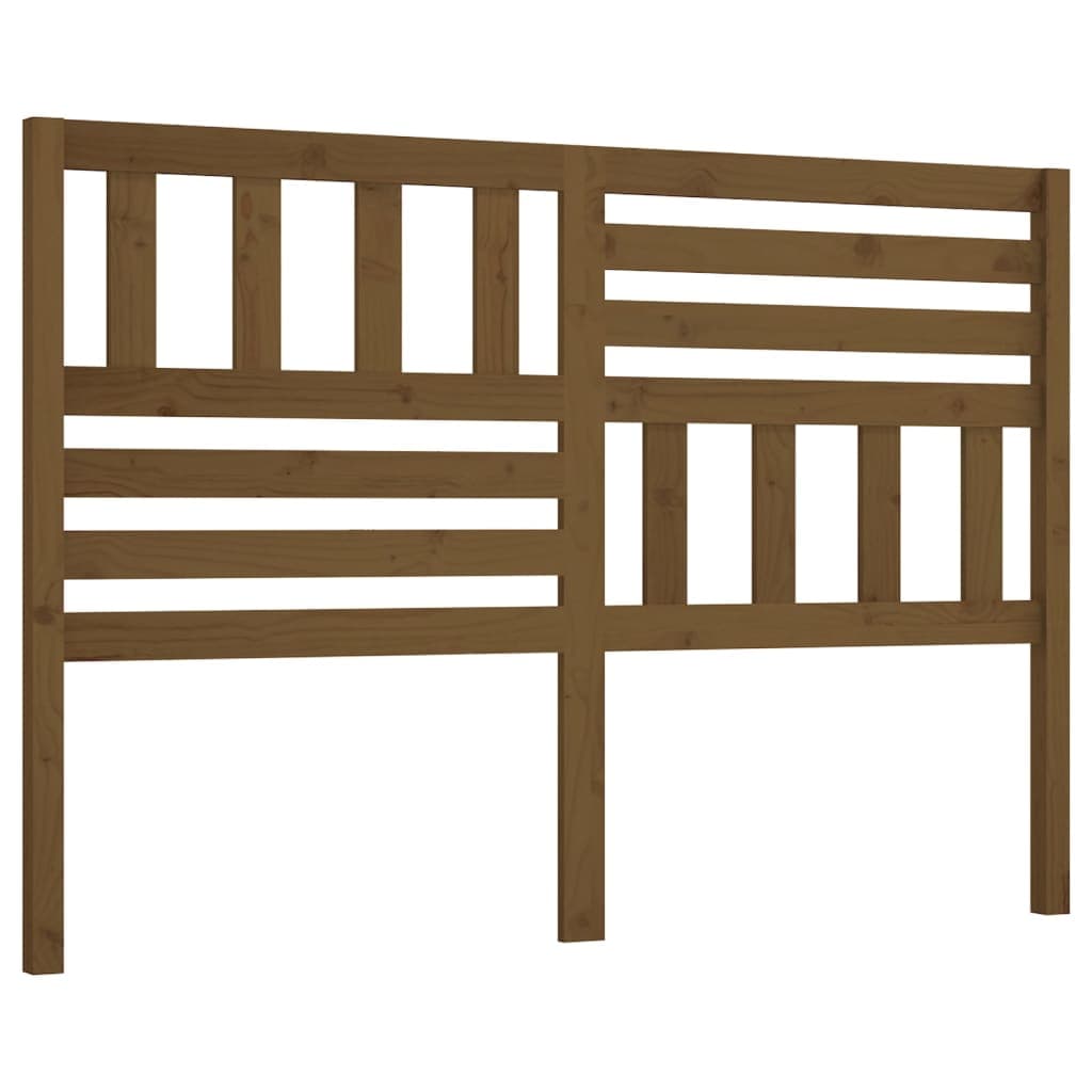 vidaXL Cabeceira de cama 146x4x100 cm pinho maciço castanho mel