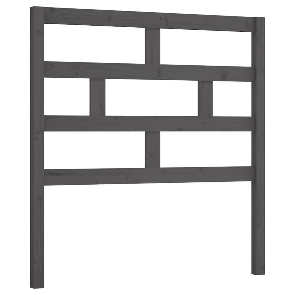 vidaXL Cabeceira de cama 81x4x100 cm pinho maciço cinzento