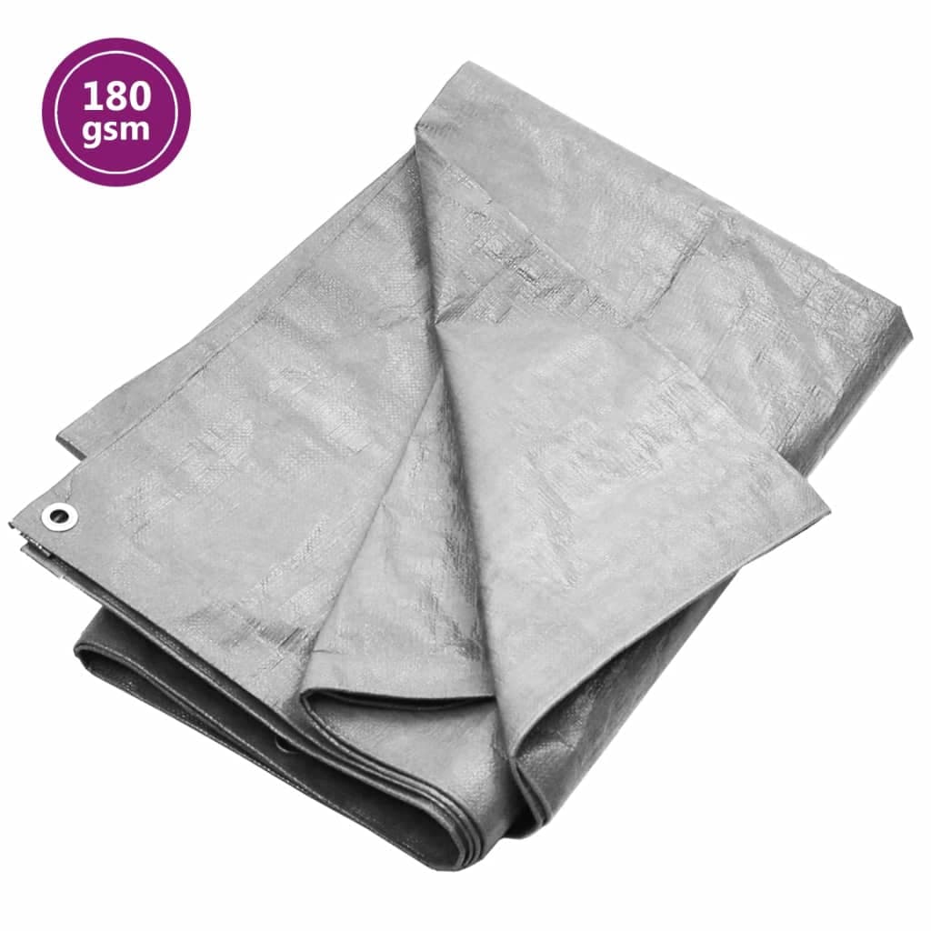 vidaXL Lona 180 g/m² 3x4 m PEAD cinzento