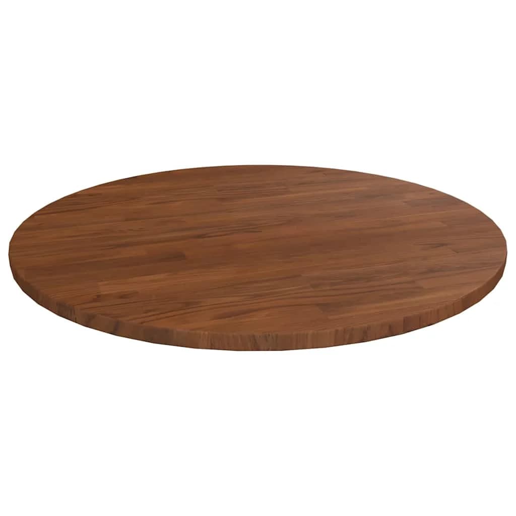 vidaXL Tampo mesa redondo Ø50x1,5 cm carvalho tratado castanho-escuro