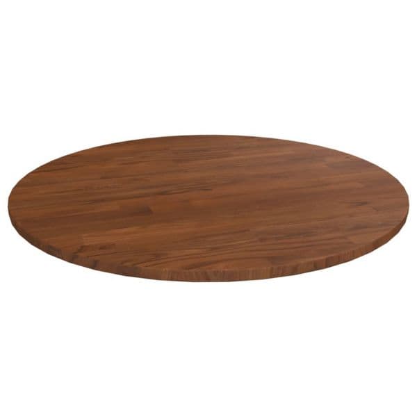 Tampo Mesa Redondo Ø60x1,5 cm Carvalho Tratado Castanho-escuro - 342968