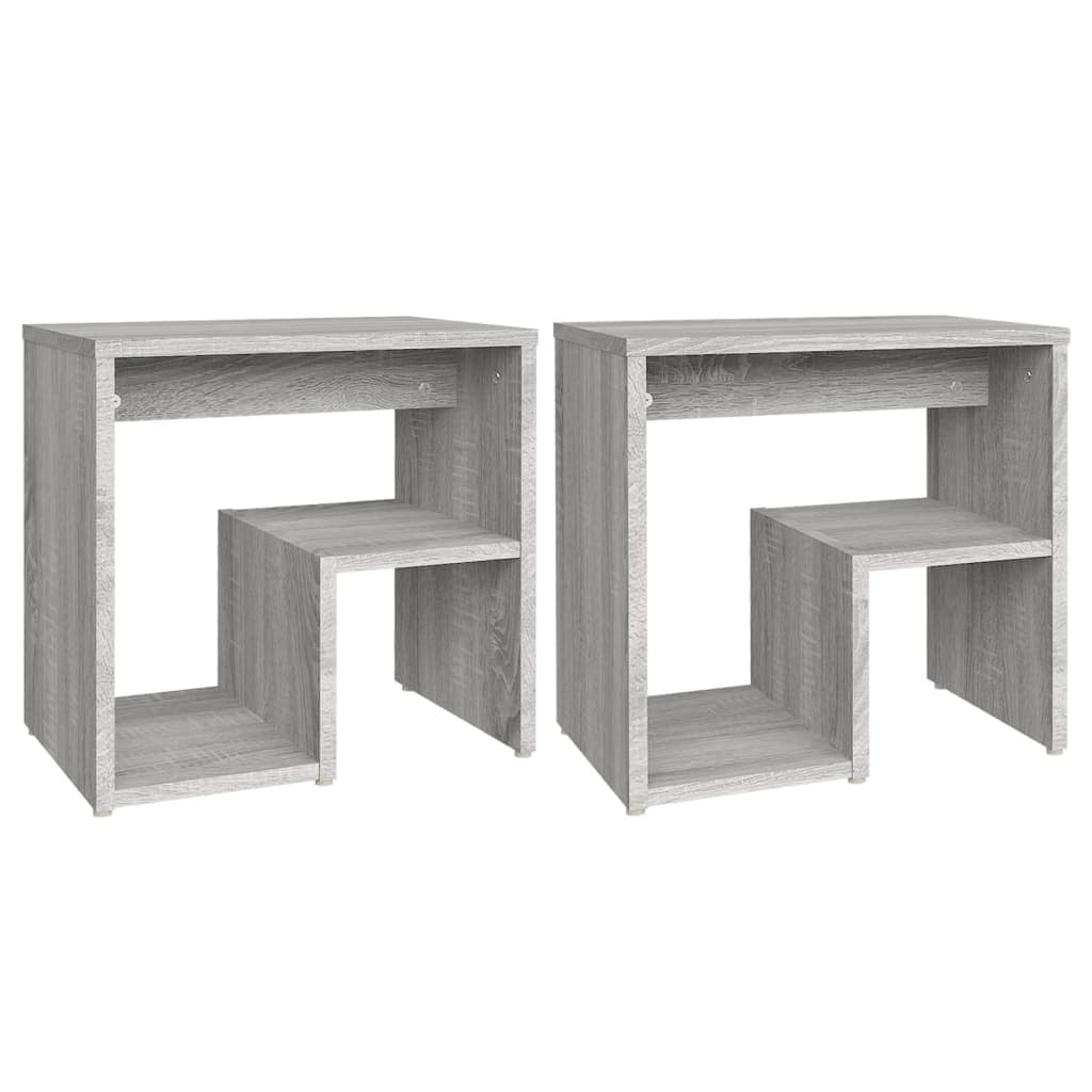vidaXL Mesas cabeceira 2 pcs 40x30x40 cm madeira proc. sonoma cinza