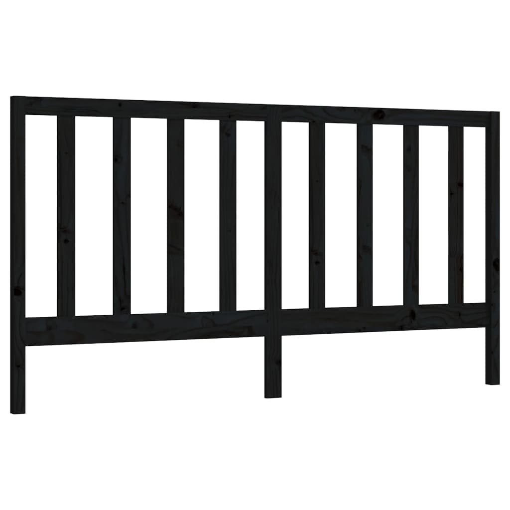 vidaXL Cabeceira de cama 186x4x100 cm pinho maciço preto