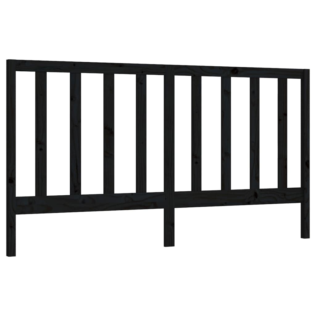 vidaXL Cabeceira de cama 206x4x100 cm pinho maciço preto