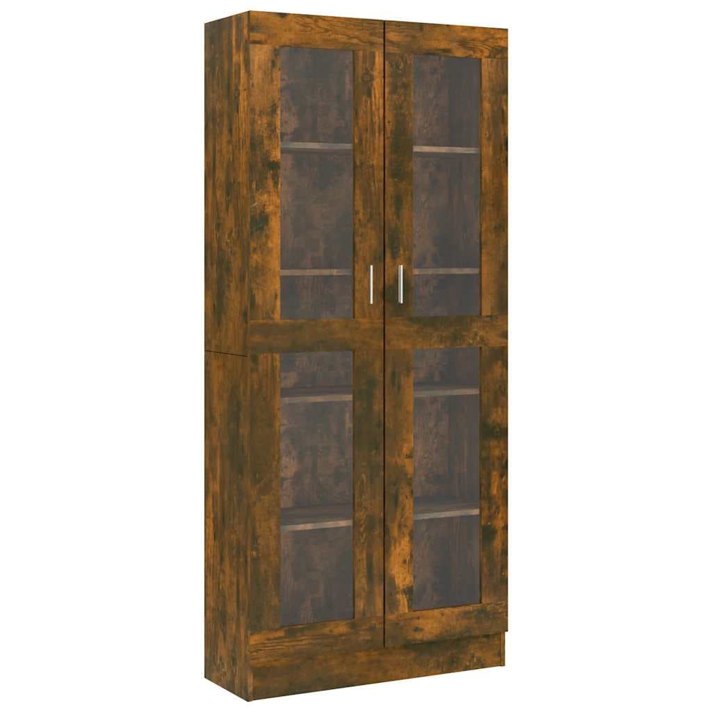 vidaXL Vitrine 82,5x30,5x185 cm derivados de madeira carvalho fumado