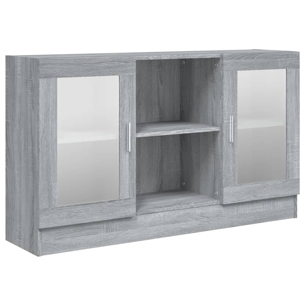 vidaXL Vitrine 120x30,5x70 cm derivados de madeira cinzento sonoma