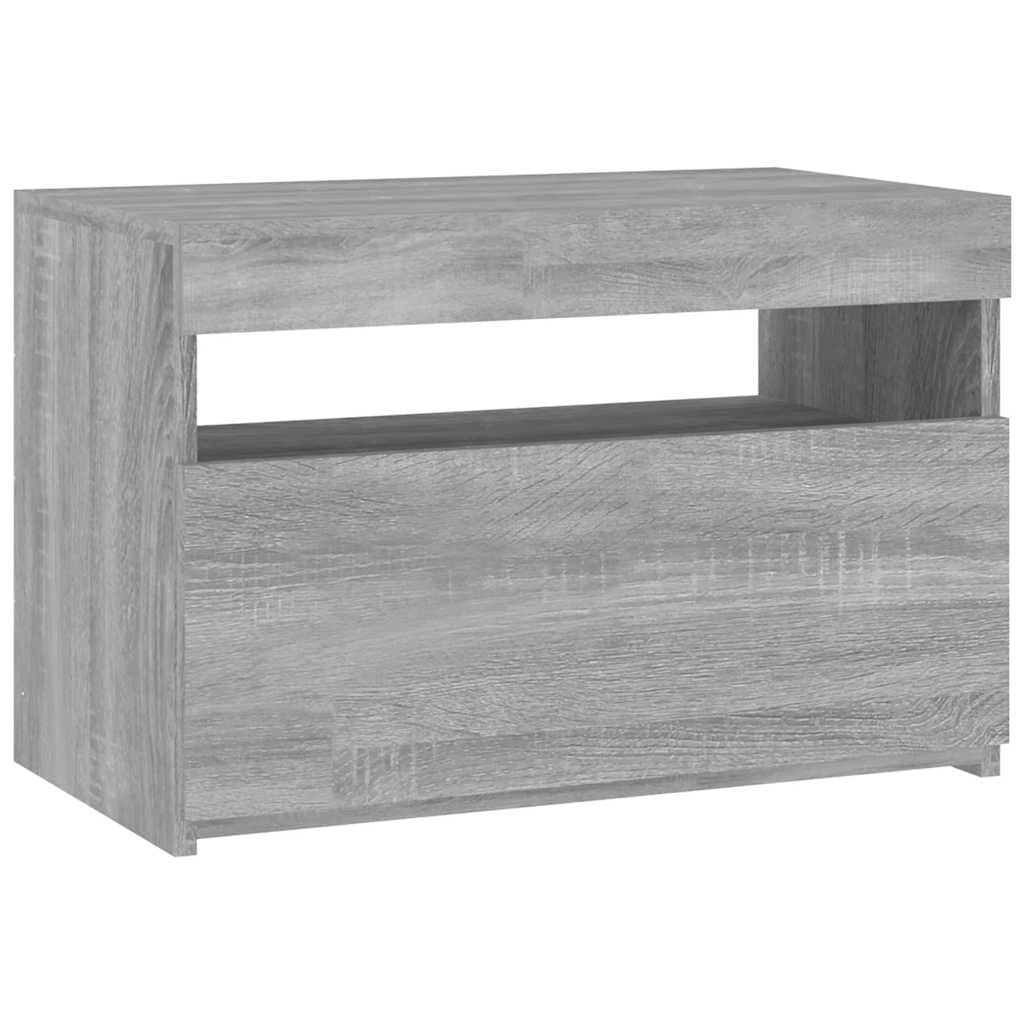 vidaXL Móvel de TV com luzes LED 60x35x40 cm sonoma cinza