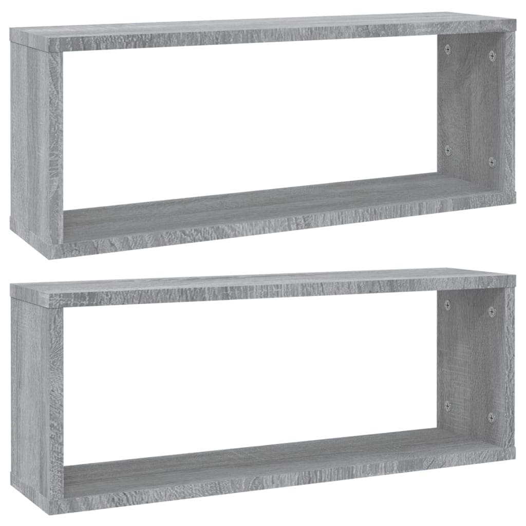vidaXL Prateleiras parede 2 pcs madeira processada 60x15x23 cm cinza