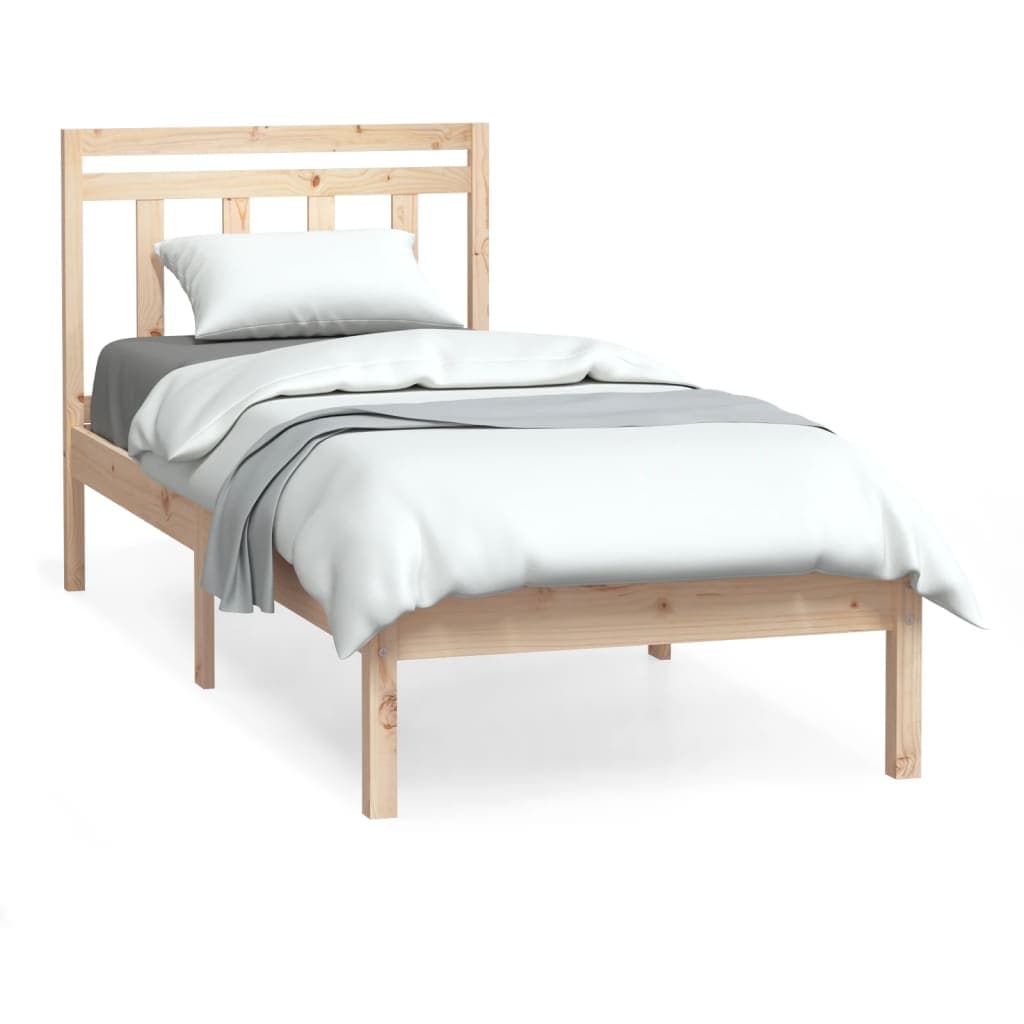 vidaXL Estrutura de Cama Pequena Solteiro 75x190 cm Madeira Maciça - 2202073716