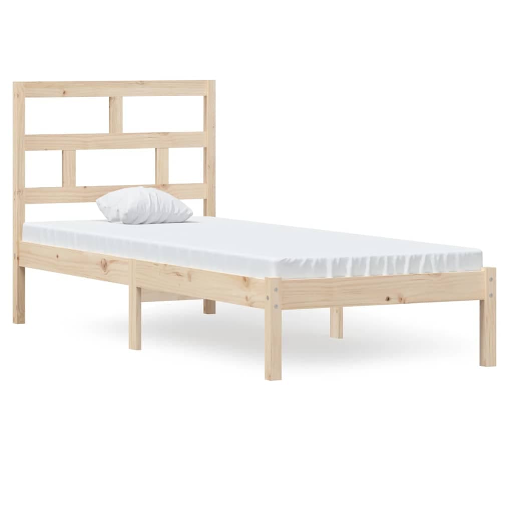 vidaXL Estrutura de Cama Pequena Solteiro 75x190 cm Madeira Maciça - 1625249432
