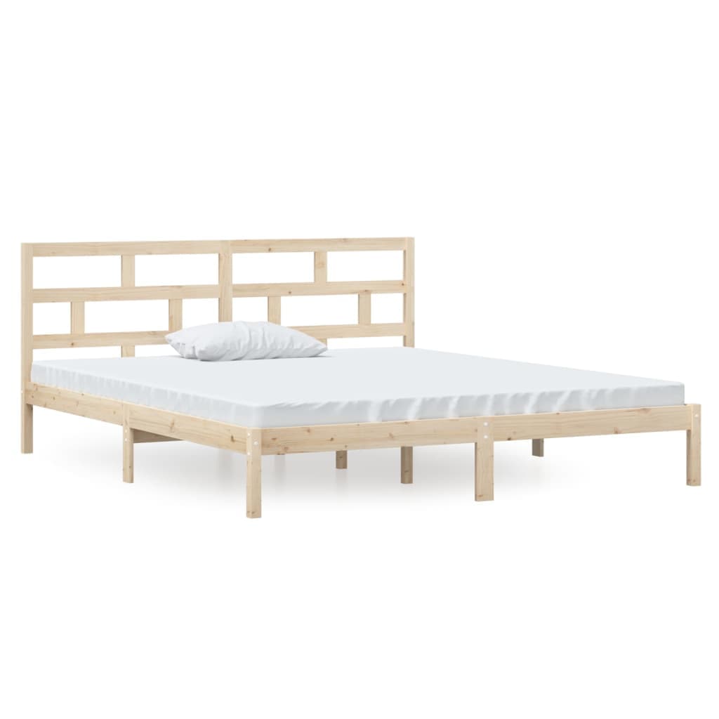 vidaXL Estrutura de cama casal 135x190 cm madeira maciça