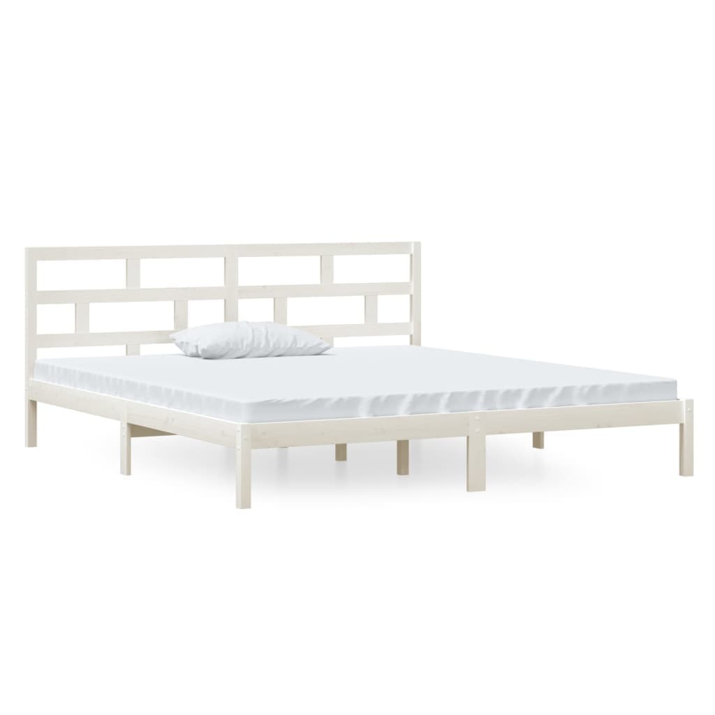 vidaXL Estrutura de cama 140x190 cm madeira de pinho maciça branco
