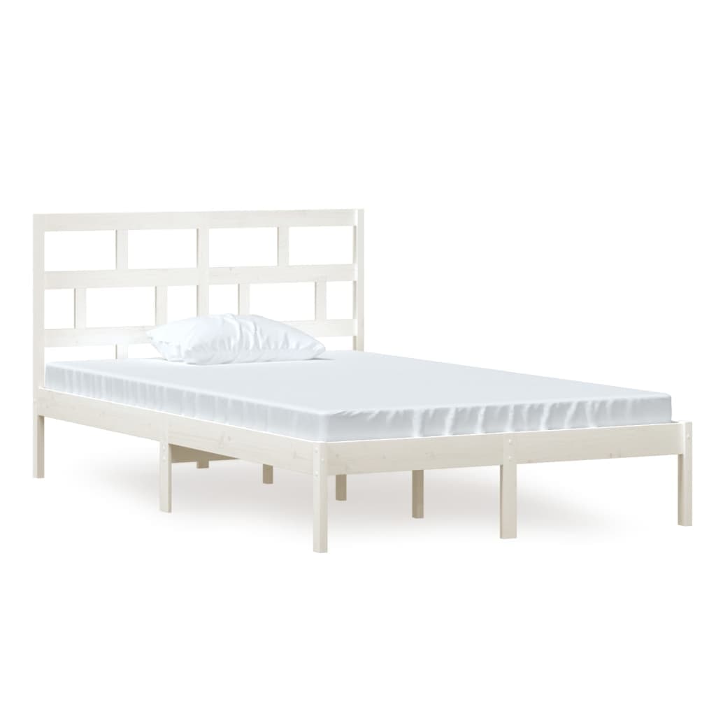 vidaXL Estrutura de cama 120x200 cm pinho maciço branco