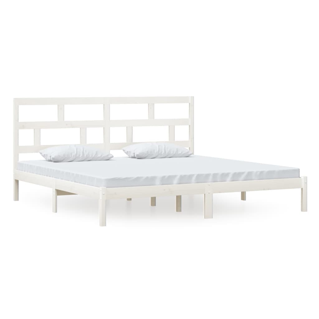 vidaXL Estrutura de cama 200x200 cm madeira de pinho maciça branco
