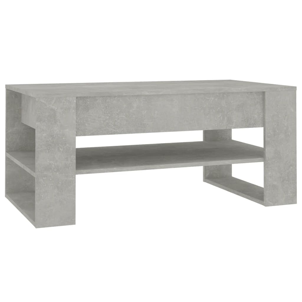 vidaXL Mesa de centro 102x55x45 cm madeira processada cinza cimento