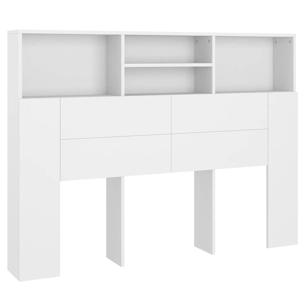 vidaXL Cabeceira de cama branca 140x19x103,5 cm