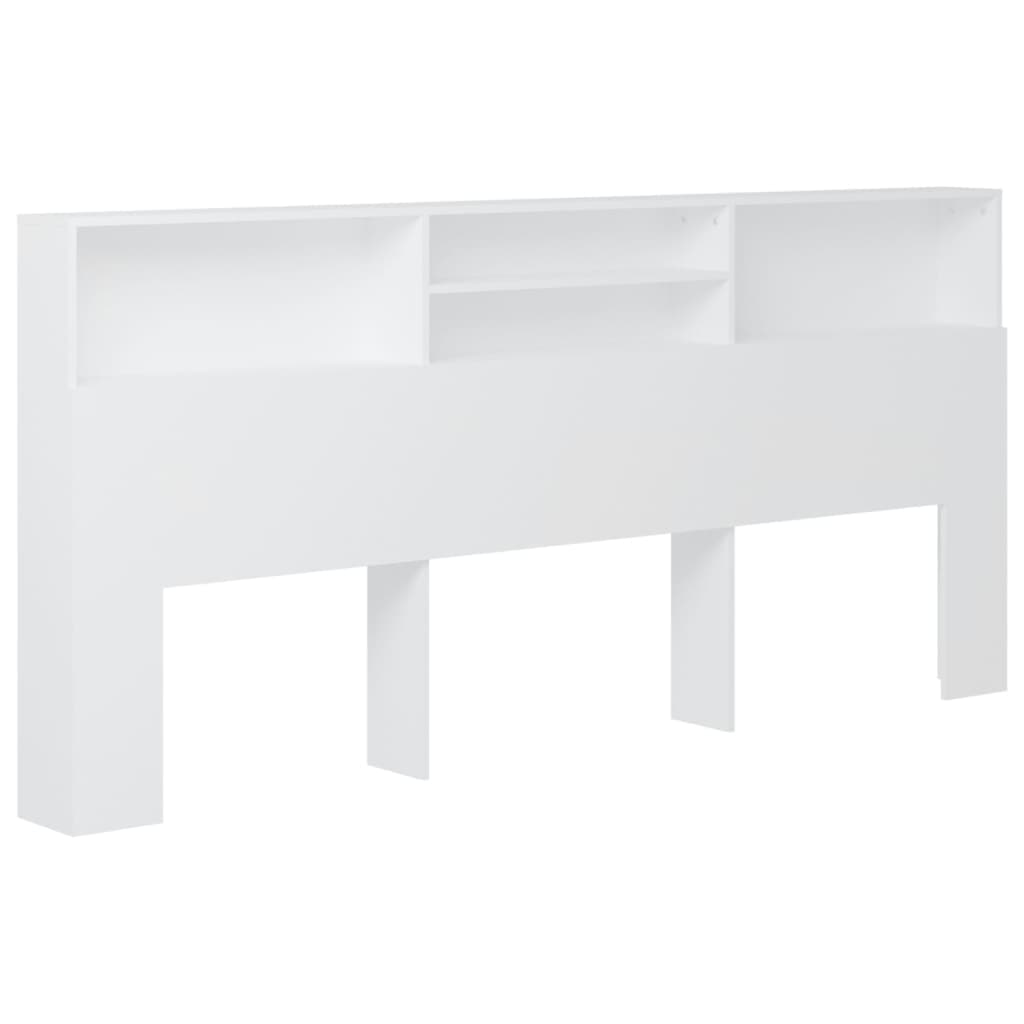 vidaXL Cabeceira de cama com armário 220x19x103,5 cm branco
