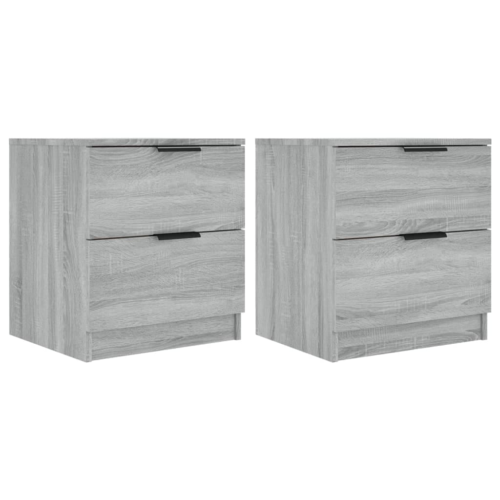 vidaXL Mesa de cabeceira 2 pcs derivados de madeira cinzento sonoma