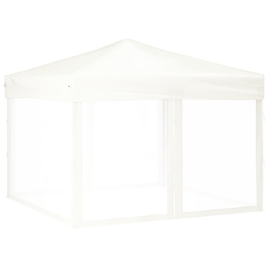 vidaXL Tenda para festas dobrável com paredes laterais 3x3 m branco