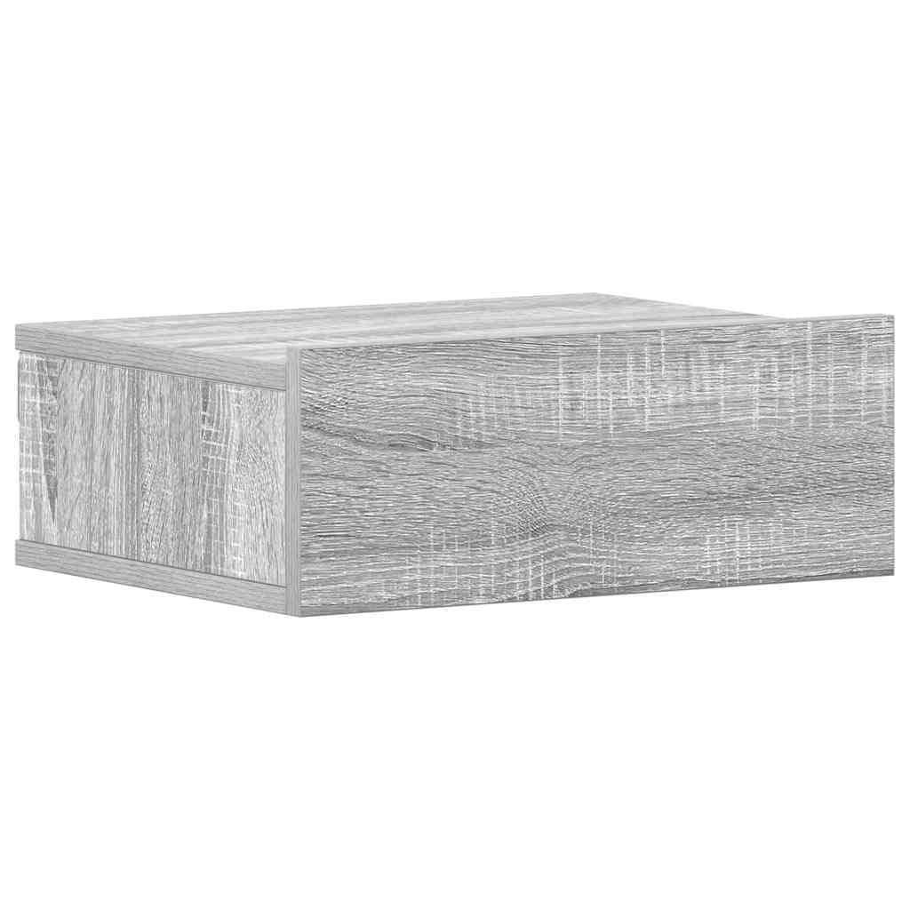 vidaXL Mesa cabeceira suspensa 40x30x15 cm madeira proc. sonoma cinza