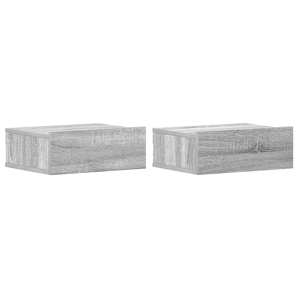 vidaXL Mesas cabeceira suspensas 40x30x15 cm cor sonoma cinzento