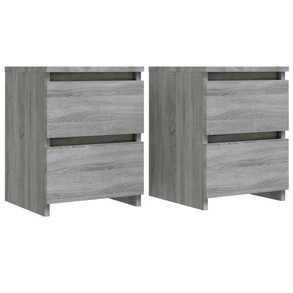 vidaXL Mesa cabeceira 2pcs 30x30x40 cm madeira sonoma processada cinza