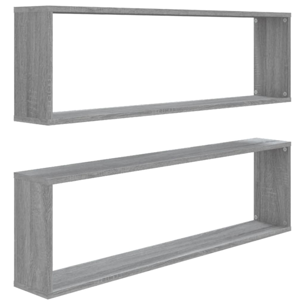 vidaXL Prateleiras cubo 2 pcs 100x15x30 cm deriv. madeira cinza sonoma