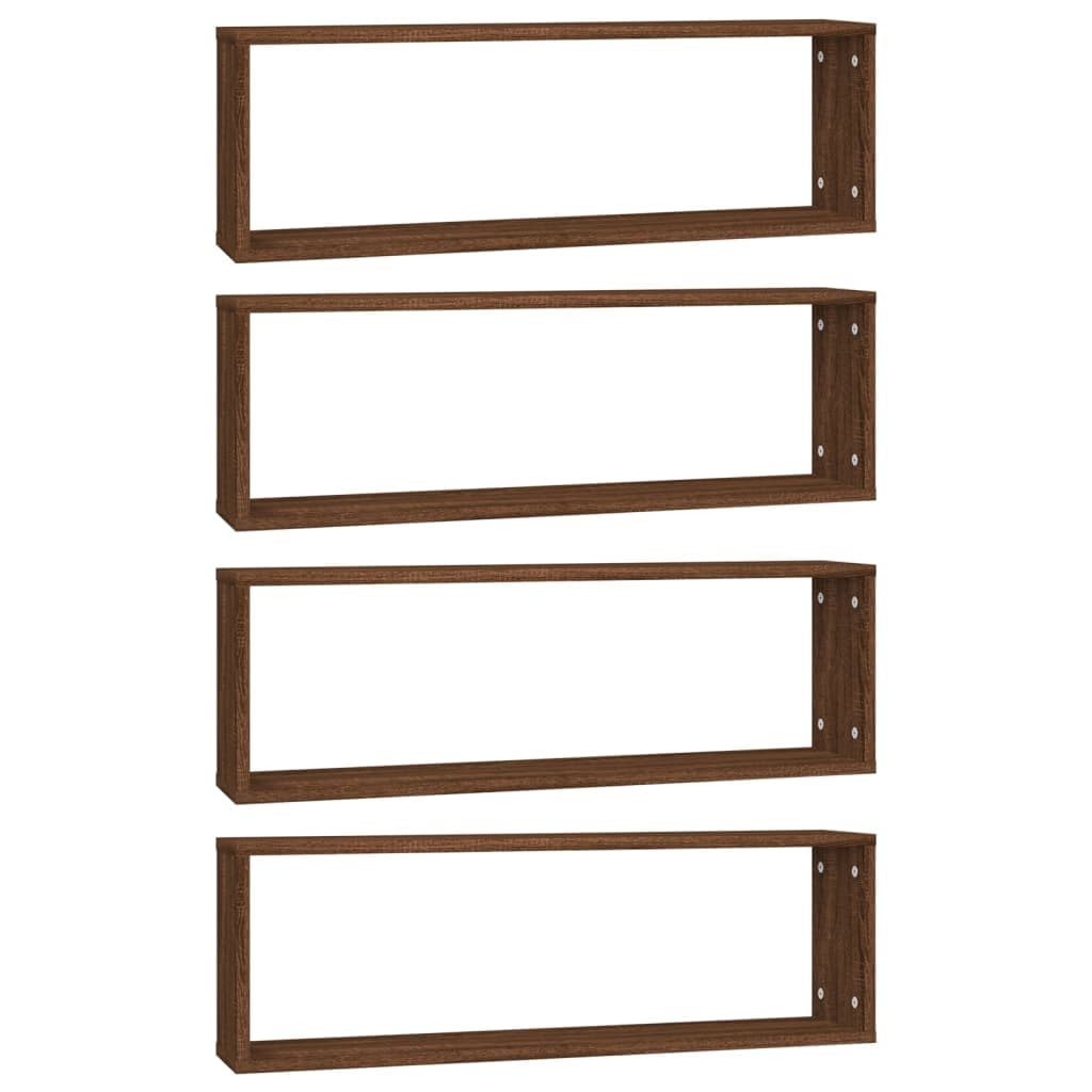 vidaXL Prateleiras em cubo 4pcs derivados de madeira carvalho castanho