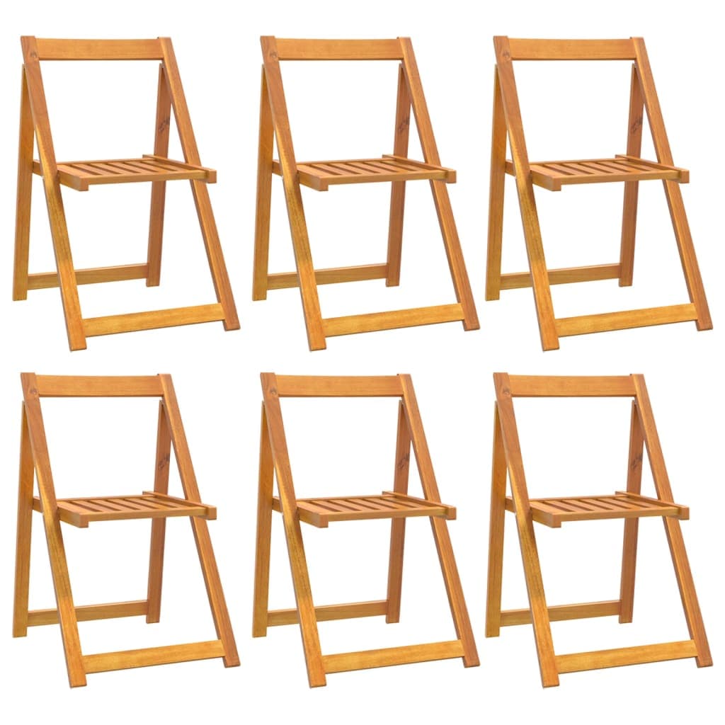vidaXL Cadeiras de jardim dobráveis 6 pcs madeira de acácia maciça