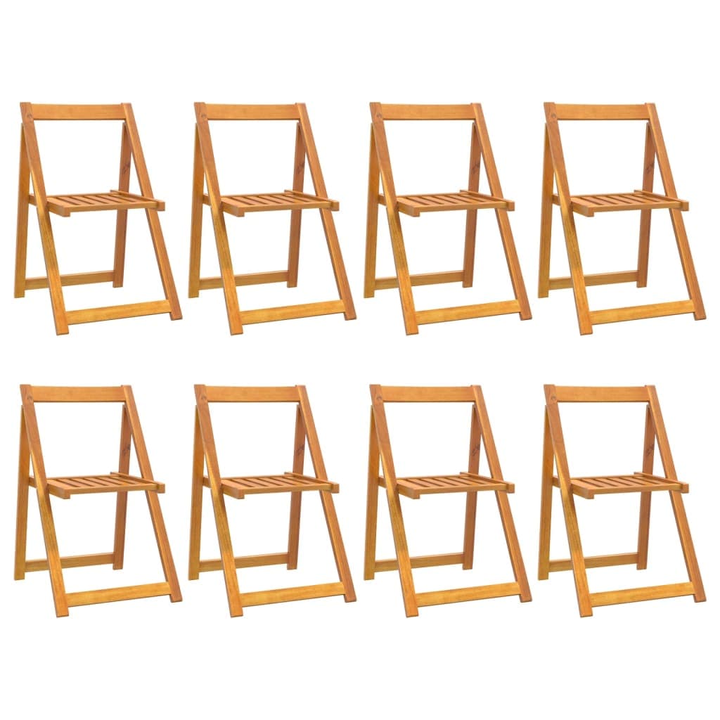 vidaXL Cadeiras de jardim dobráveis 8 pcs madeira de acácia maciça
