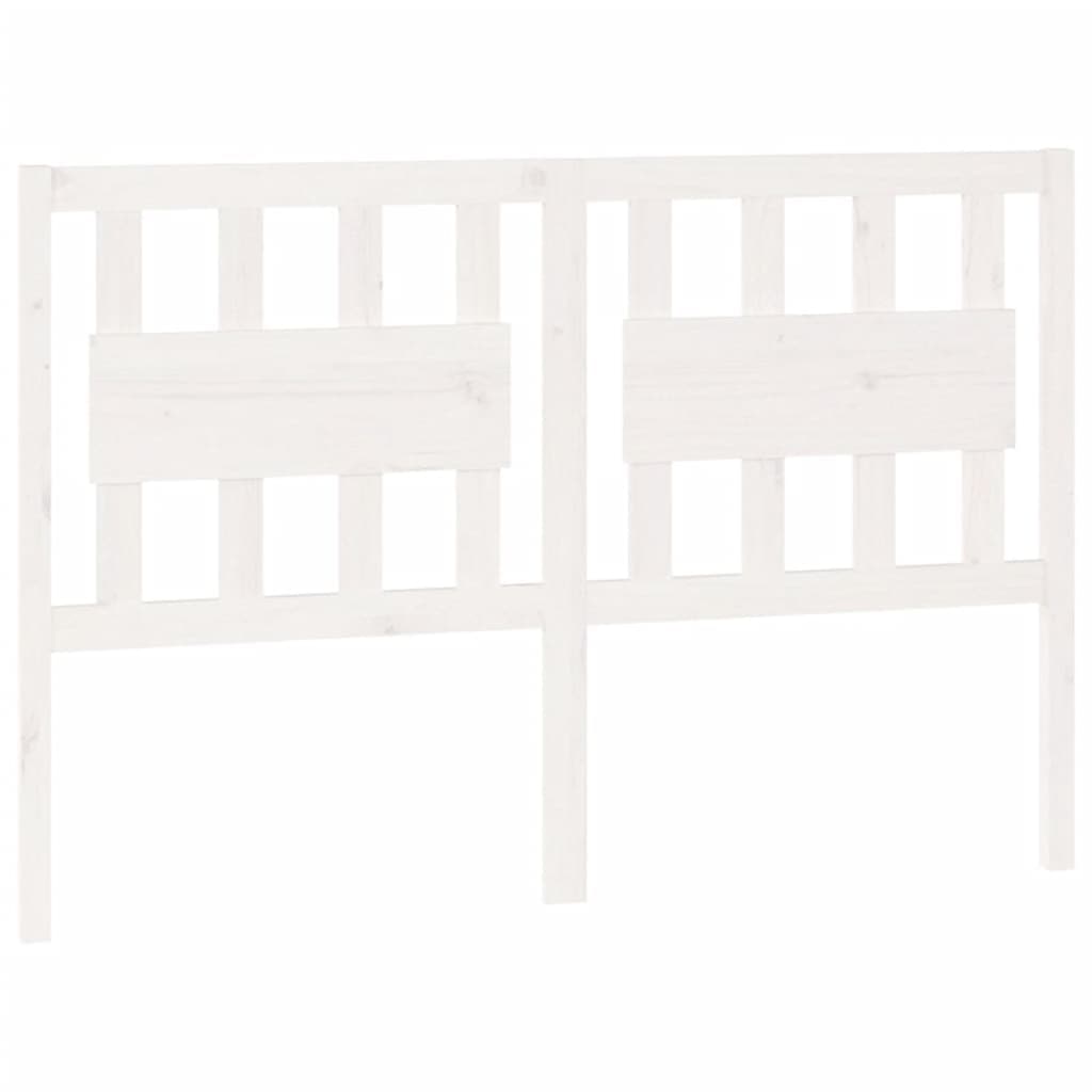 vidaXL Cabeceira de cama 145,5x4x100 cm madeira de pinho maciça branco