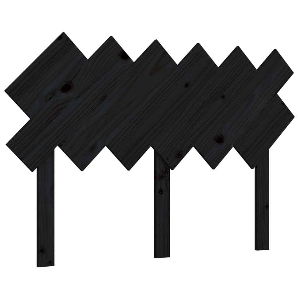 vidaXL Cabeceira de cama 122,5x3x80,5 cm pinho maciço preto