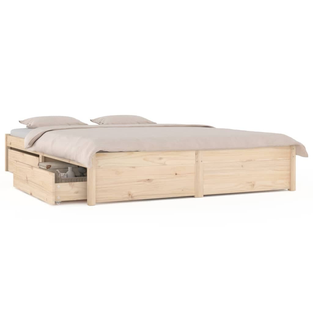 vidaXL Estrutura de cama c/ gavetas 180x200 cm tamanho Super King