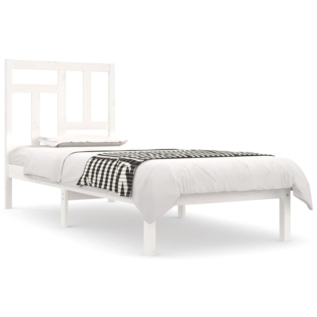 vidaXL Cama sem colchão 90x190 cm madeira de pinho maciça branco