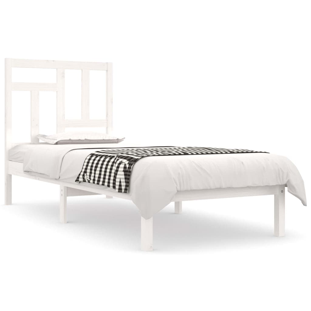 vidaXL Cama sem colchão 90x200 cm madeira de pinho maciça branco