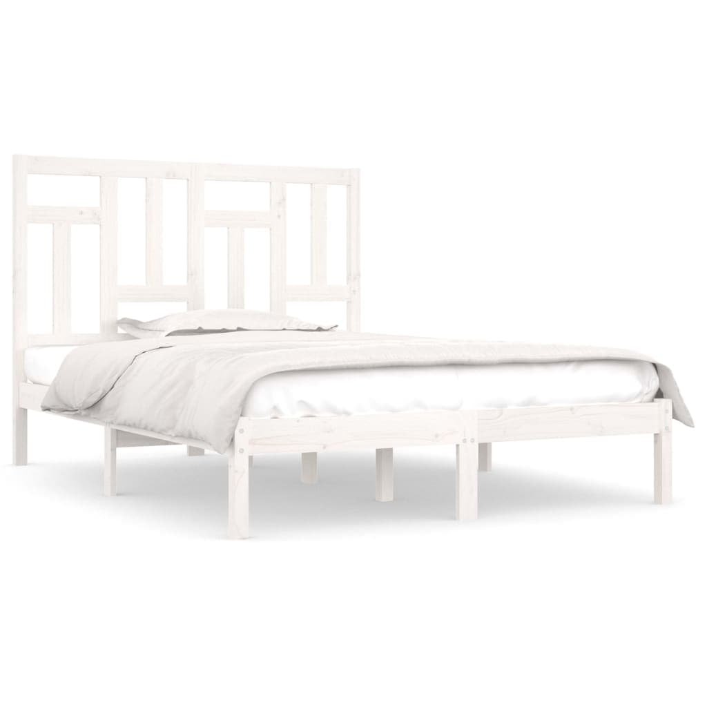 vidaXL Cama sem colchão 120x200 cm madeira de pinho maciça branco