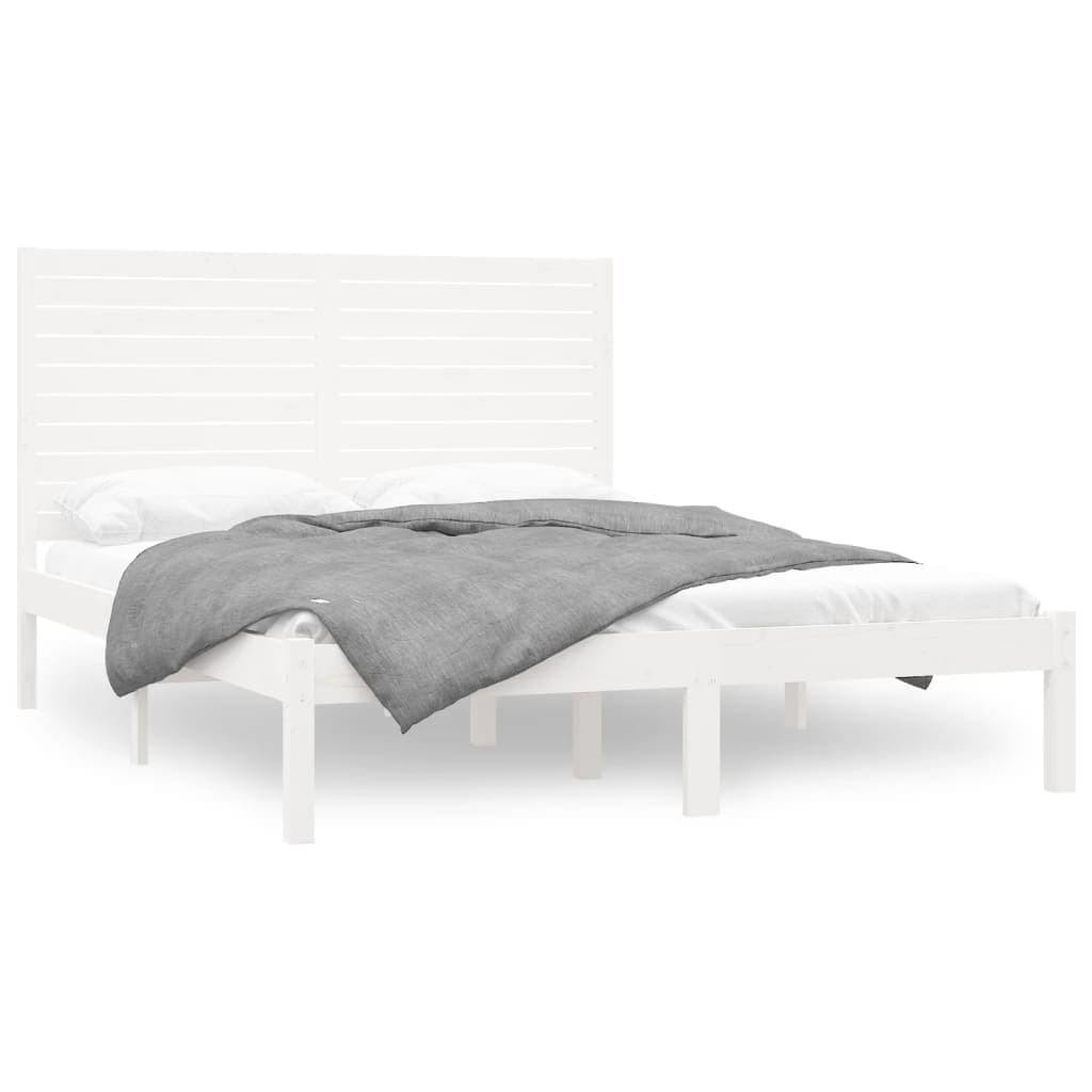 vidaXL Estrutura de cama 120x200 cm madeira maciça branco