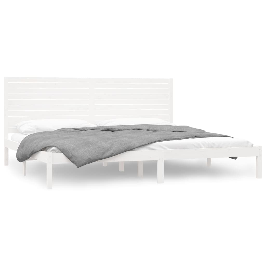 vidaXL Estrutura de cama 200x200 cm madeira maciça branco
