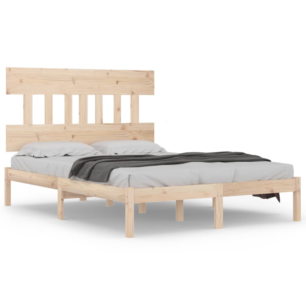 vidaXL Estrutura de cama 140x200 cm madeira maciça