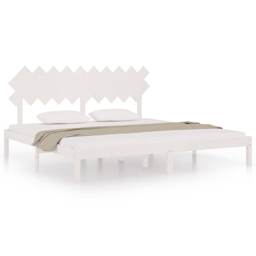 vidaXL Estrutura de cama 200x200 cm branco madeira maciça