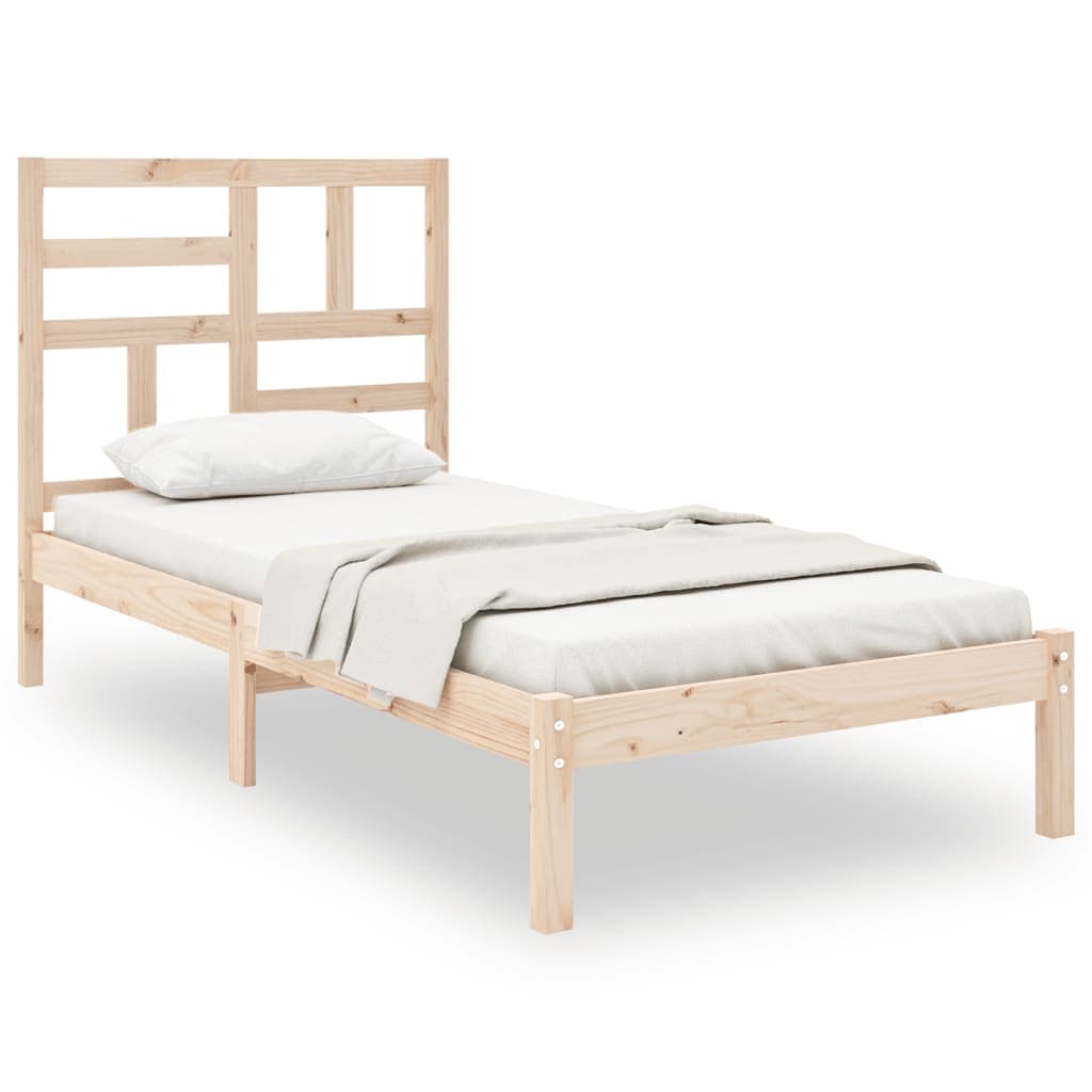 vidaXL Estrutura de cama solteiro 90x190 cm madeira maciça