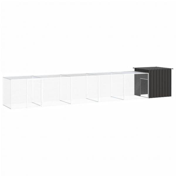 Galinheiro 600x91x100 cm Aço Galvanizado Antracite - 3106455