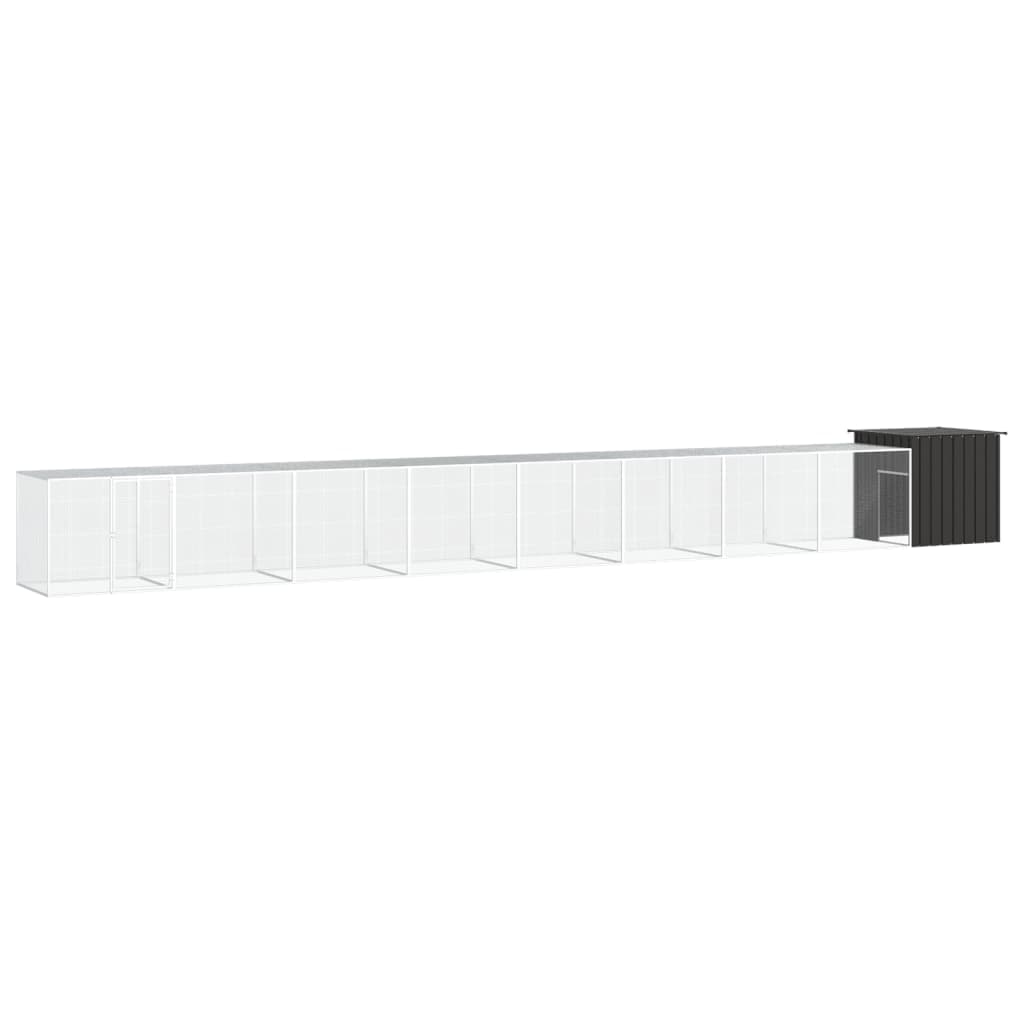 Galinheiro 900x91x100 cm Aço Galvanizado Antracite - 3106458 - 3106458