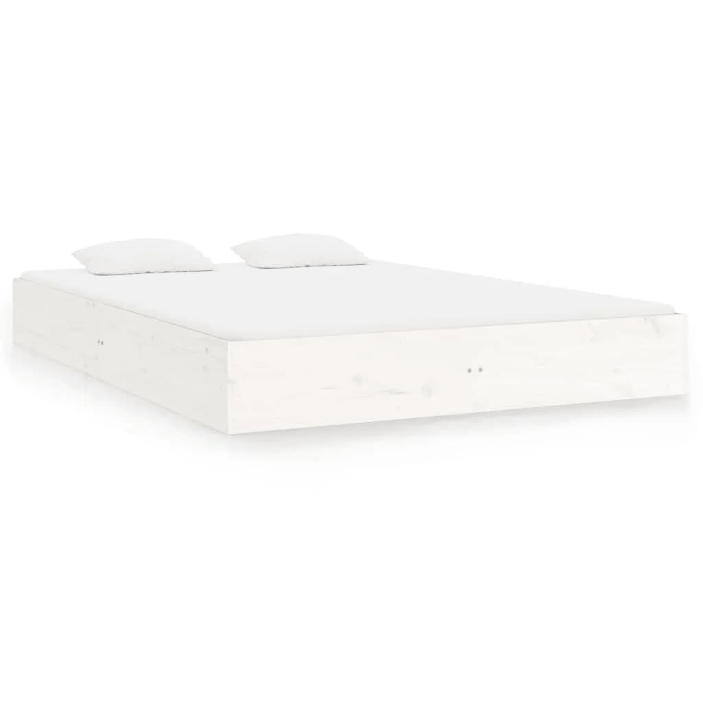 vidaXL Estrutura de cama 200x200 cm madeira maciça branco