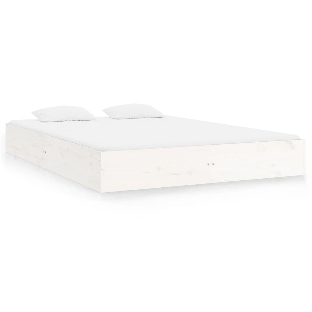 vidaXL Estrutura de cama 120x200 cm madeira maciça branco